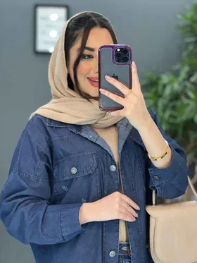 مانتو جین زاپ‌دار جیب پاکتی