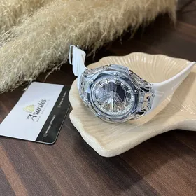 ساعت جیشاک GA-2100 شیشه ای سفید کهکشانی m-3985