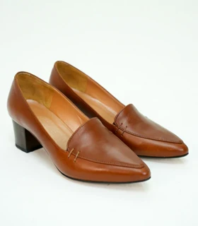 کفش چرم طبیعی پاشنه‌بلند کد 1372