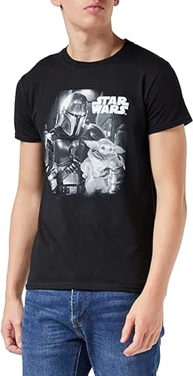 تیشرت لانگ دخترانه مندلورین تیشرت لانگ دخترانه The Mandalorian طرح Mando and The Child Photo