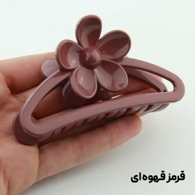 کلیپس دخترانه مدل بیضی گل‌دار سایه روشن (قرمز)