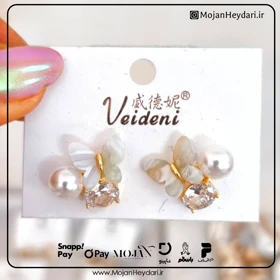 گوشواره صدفی مشابه طلا کد sg109