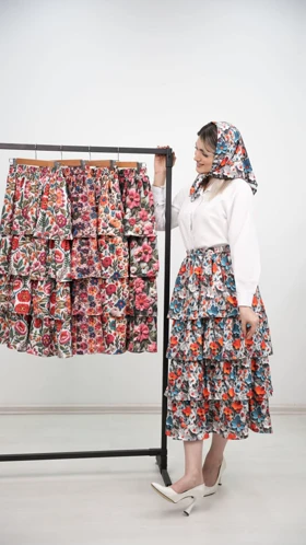 ست اسکارف‌دار گلی