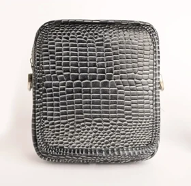 کیف چرم طبیعی کایسر طوسی کروکدیل