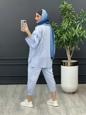 ست مانتو شلوار پیله دار دوجیب