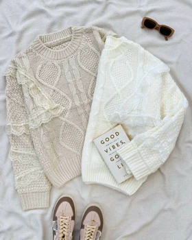 پلیور بافت سرشانه توری گرماژ بالا کد 5225