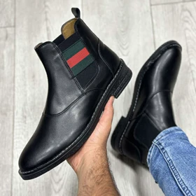 نیم بوت چلسی مردانه مدل گوچی ضد آب