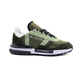 کفش و کتانی مردانه چرم طبیعی مدل لاگوست LACOSTE رنگ یشمی کد 43333