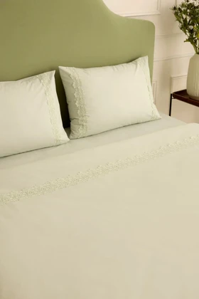 سرویس روتختی دو نفره Karaca Home مدل Lunelle پنبه‌ای - سبز مریم‌گلی