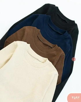 بلوز کبریتی یقه گرد 4592