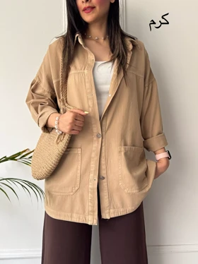 مانتو کتان جیب پایین