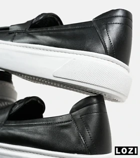 کالج مردانه مشکی سفید Bottega Veneta مدل 6998