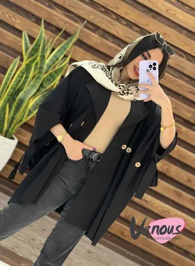 مانتو پانچ دکمه چوبی