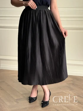 دامن ساتن پلیسه قد 88