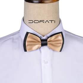 پاپیون ساتن مشکی و طلایی