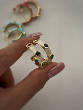 گوشواره های مینا کاری میخی