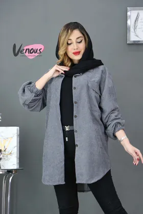 مانتو مخمل کبریتی سه جیب