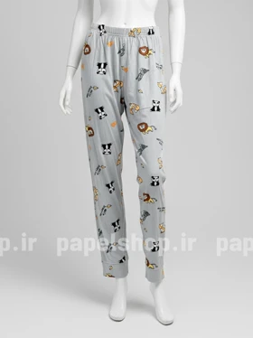 شلوار مخمل استیکردار طرح حیوان