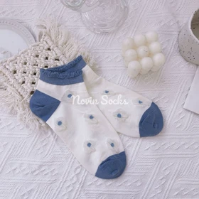 جوراب آبی گل‌گلی1029