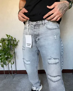 مام فیت DENIM طوسی زاپ‌دار