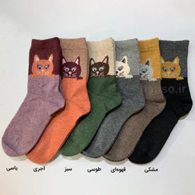 جوراب پشمی ساق‌دار گربه