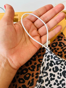 کراپ بند قیطونی پلنگی