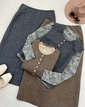 ست سه تیکه بلوز+جلیقه+دامن کد 5530