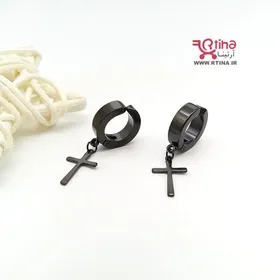 گوشواره بدون سوراخ گوش مدل صلیب پسرانه و دخترانه