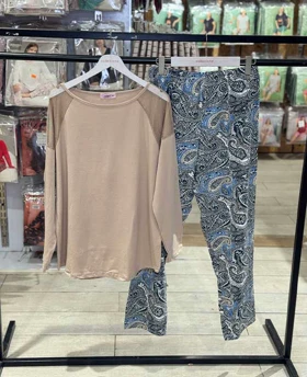 بلوز و شلوار سایز بزرگ زنانه کد 40513