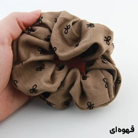 کش مو دخترانه مدل پاپیونی پارچه ای (قهوه‌ای)