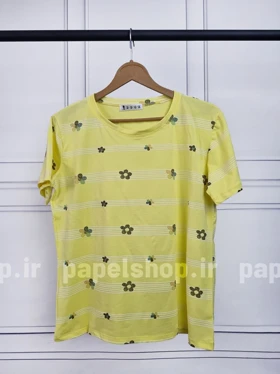 تیشرت یقه گرد طرح گل