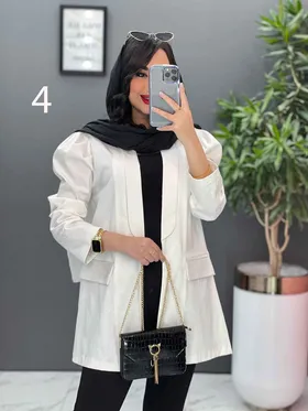 مانتو ژاکارد آستین پفی