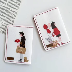 کاور پاسپورت و شناسنامه فانتزی دو نفره چرم نئون مدل PC204