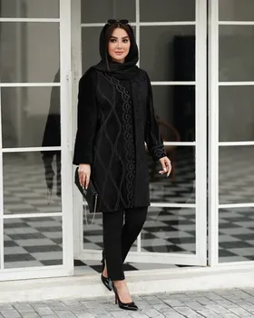 مانتو مخمل مدل نگین کد 2540