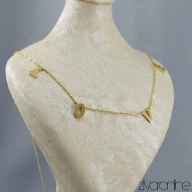 گردنبند زنانه طرح لاو طلایی 50063