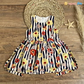 سارافن نخی گل‌دار گل زرد