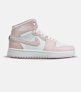 کفش کتانی ساق‌دار زنانه سفید صورتی نایک NIKE jordan 1 مدل 8040