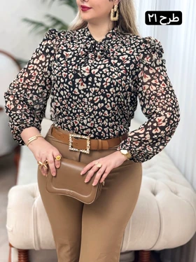 شومیز حریر آستین پف 2705