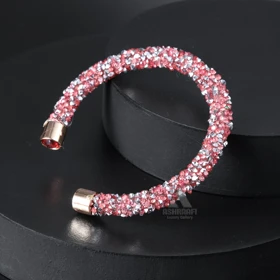 دستبند کریستالی Crystal Bracelet SRG01 (گلبهی)