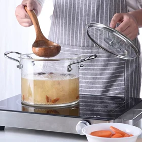 قابلمه پیرکس دسته استیل