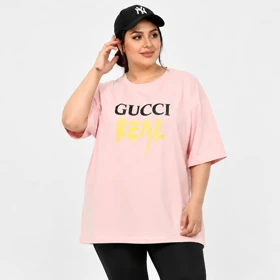 تیشرت سایز بزرگ زنانه وارداتی طرح GUCCI