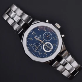 ساعت victor فول استیل مدل v5835-04 سه موتور کد (8861) نقره ای صفحه سرمه ای علیدسا