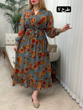 پیراهن حریر پایین چین 3939