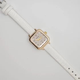 ساعت مچی زنانه باوک BAOKE بند چرمی ، اسپرت و روزمره با جعبه کادویی (سفید)