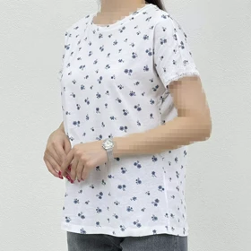 تیشرت زنانه طرحدار آستین کوتاه