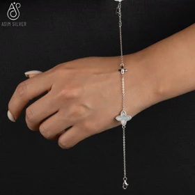 دستبند نقره کوارتت