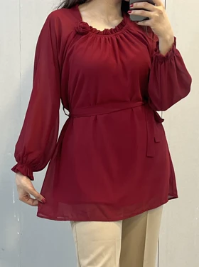 شومیز حریر رز