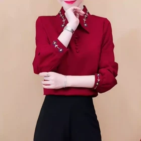 شومیز مجلسی زنانه گلدوزی شده وارداتی
