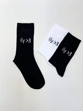 جوراب ساق بلند طرح ily 3 (آی لاو یو) یونیسکس