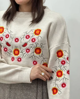 پلیور بافت ترک گلدوزی گلرخ